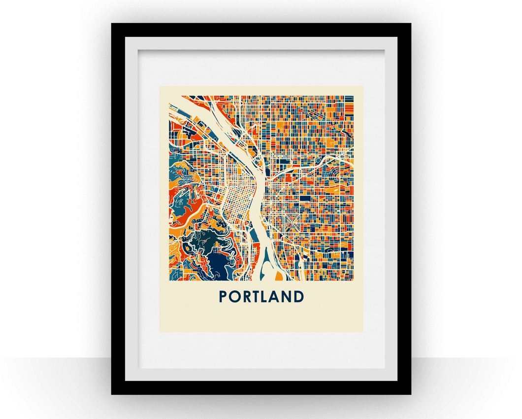 Portland Map Print - Full Color Map Poster