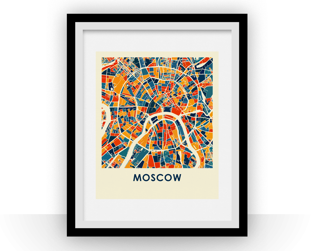 Moscow Map Print - Full Color Map Poster