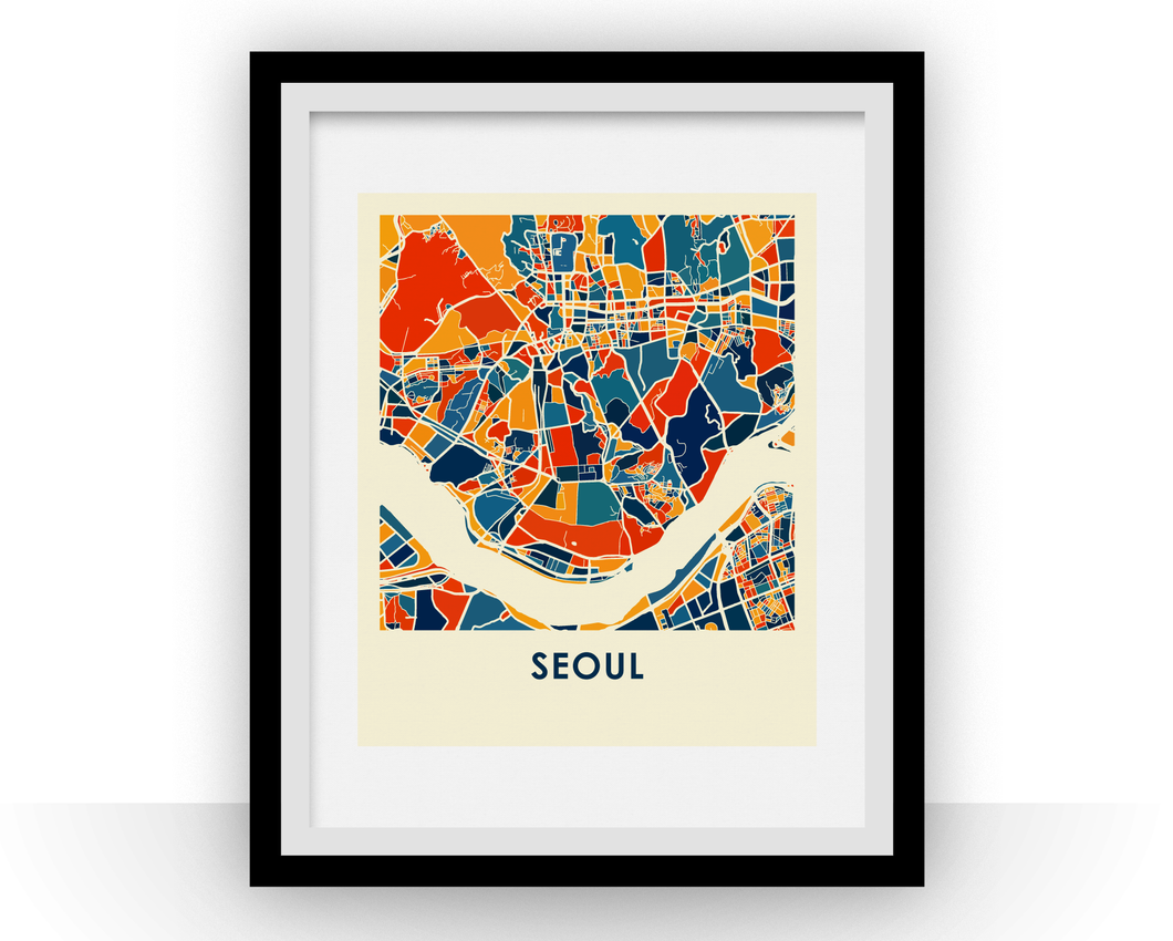 Seoul Map Print - Full Color Map Poster