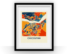 Charger l&#39;image dans la galerie, Affiche cartographique de Chicoutimi Quebec - Style Chroma
