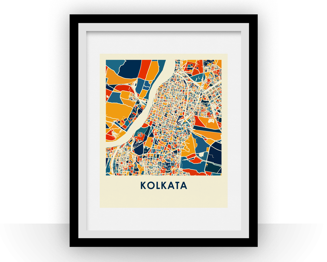 Kolkata Map Print - Full Color Map Poster