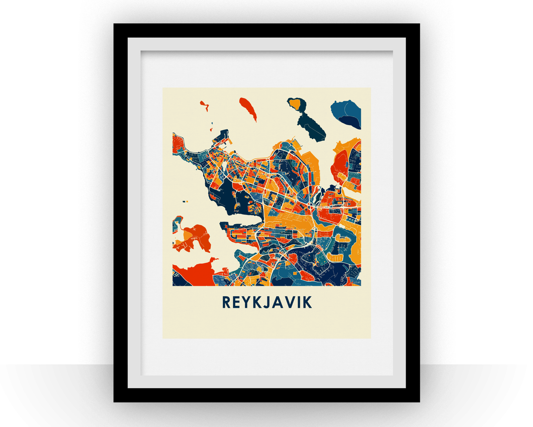 Reykjavik Map Print - Full Color Map Poster