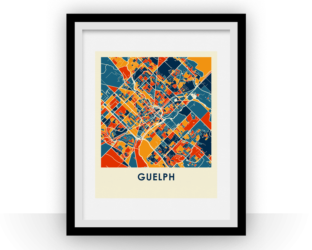 Guelph Ontario Map Print - Full Color Map Poster