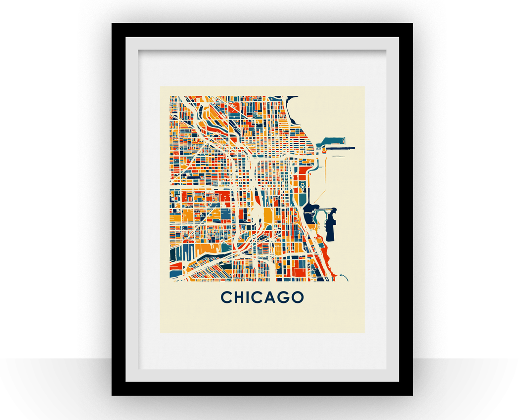 Chicago Map Print - Full Color Map Poster