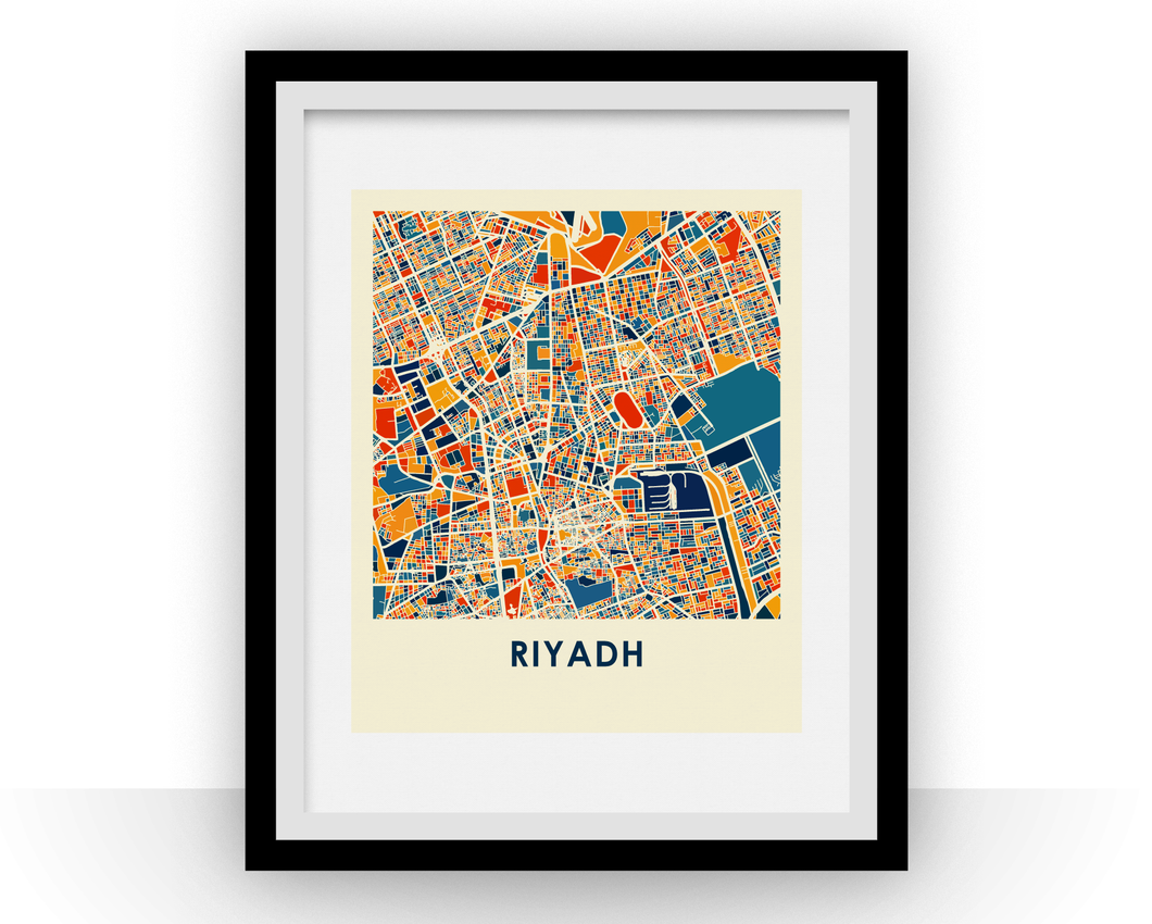 Riyadh Map Print - Full Color Map Poster