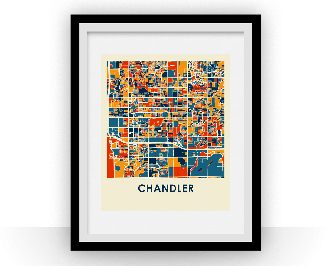Affiche cartographique de Chandler - Style Chroma