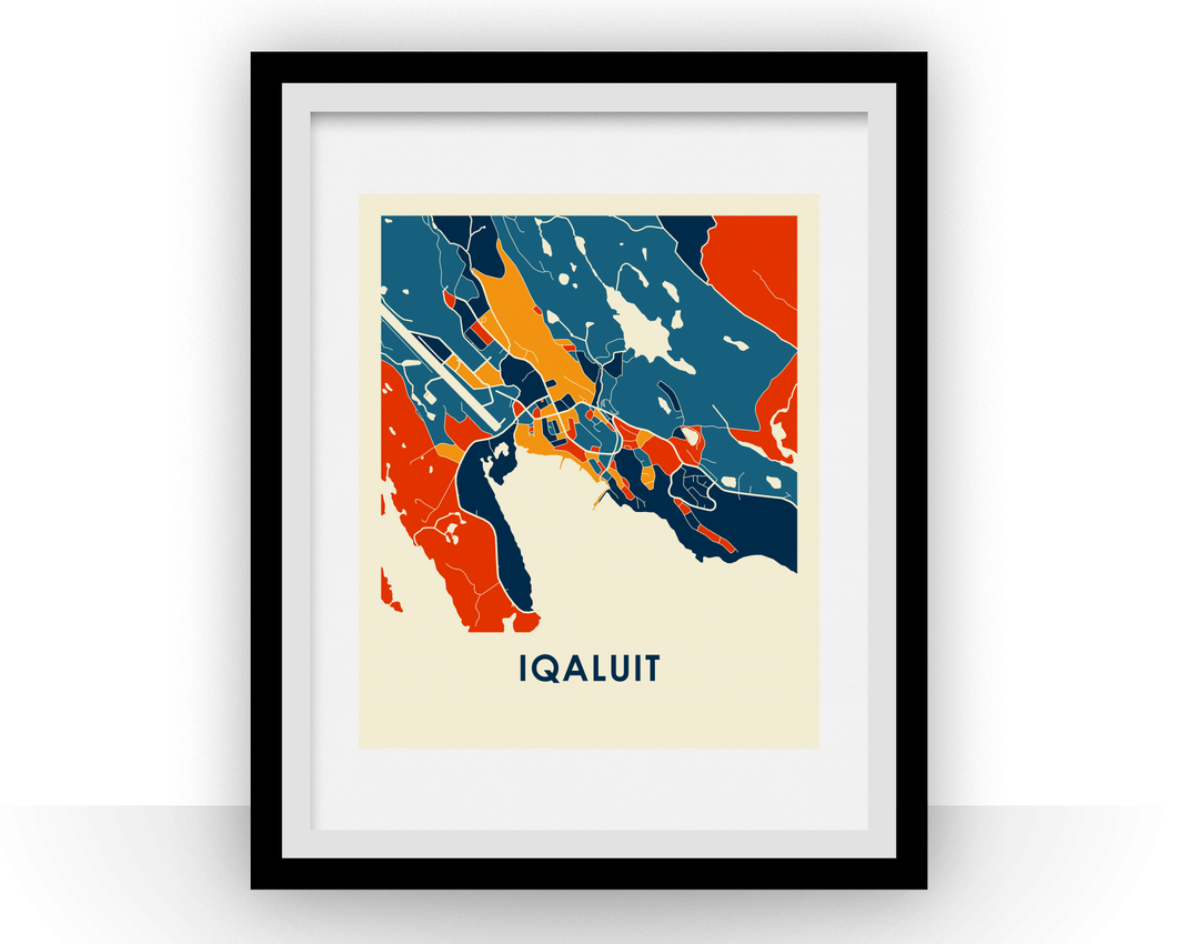 Iqaluit Map Print - Full Color Map Poster