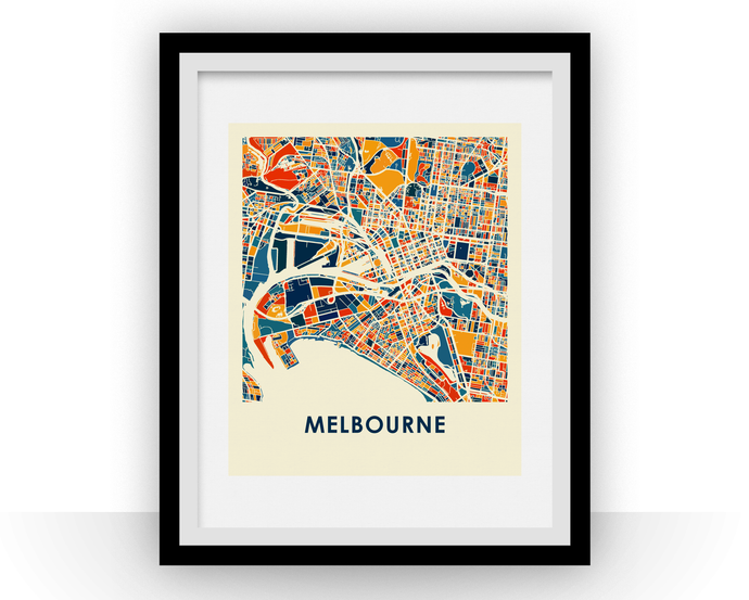 Melbourne Map Print - Full Color Map Poster