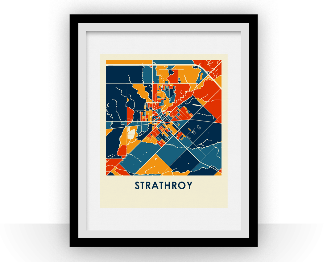Strathroy ON Map Print - Full Color Map Poster