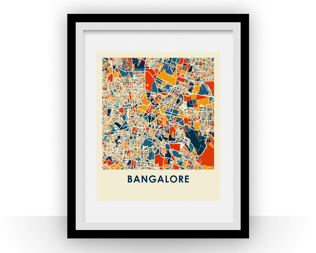 Bangalore Map Print - Full Color Map Poster