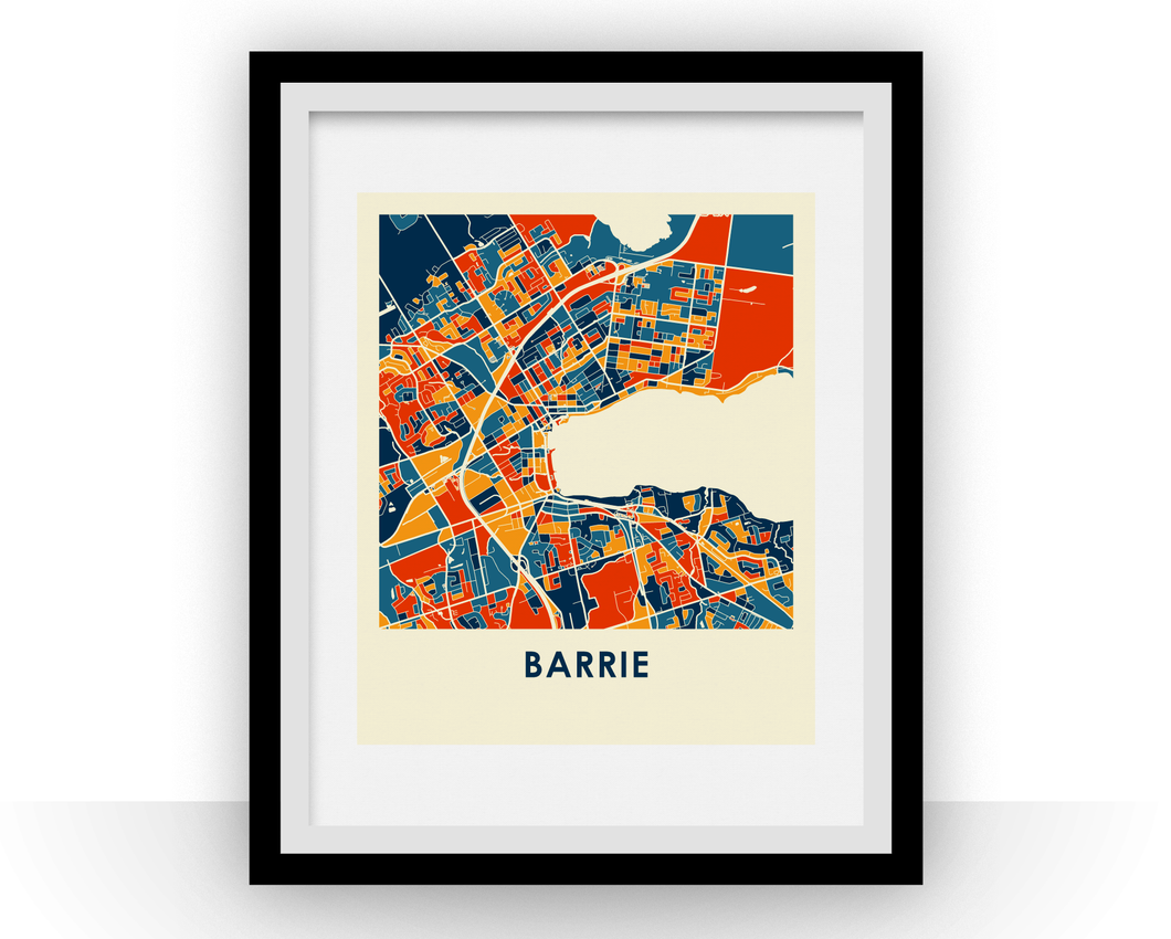 Barrie Ontario Map Print - Full Color Map Poster