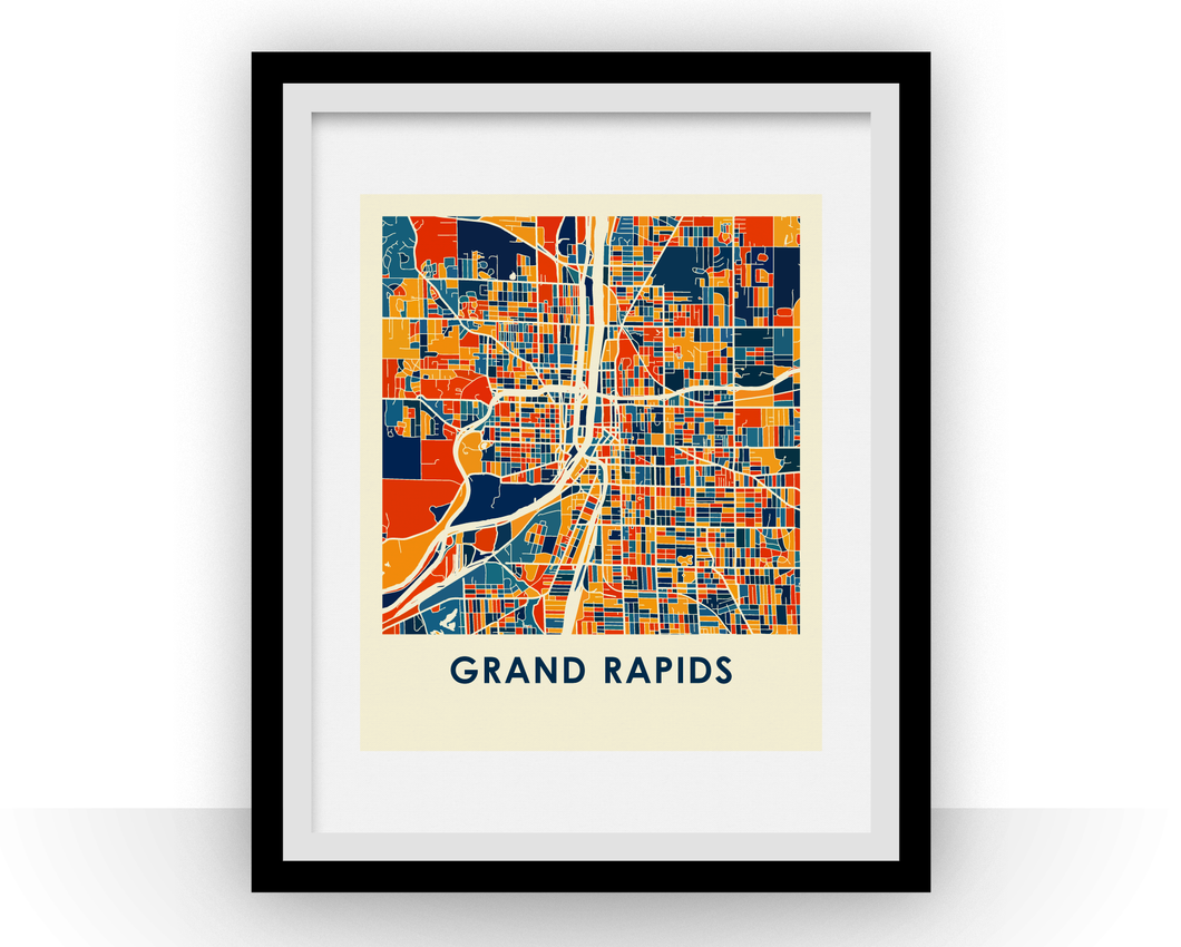 Grand Rapids Map Print - Full Color Map Poster