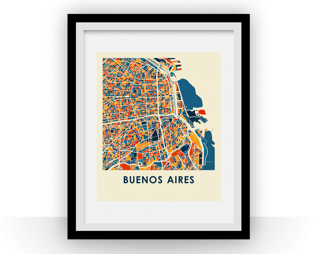 Buenos Aires Map Print - Full Color Map Poster
