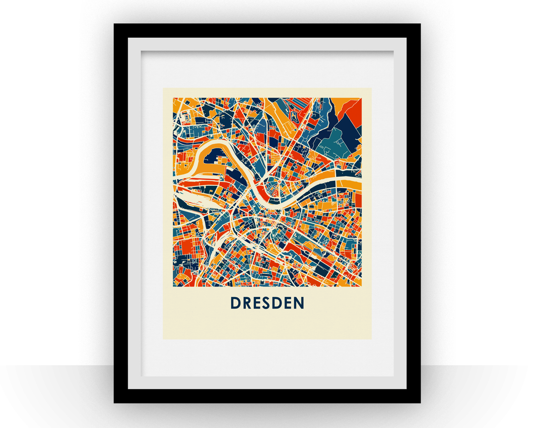 Dresden Map Print - Full Color Map Poster