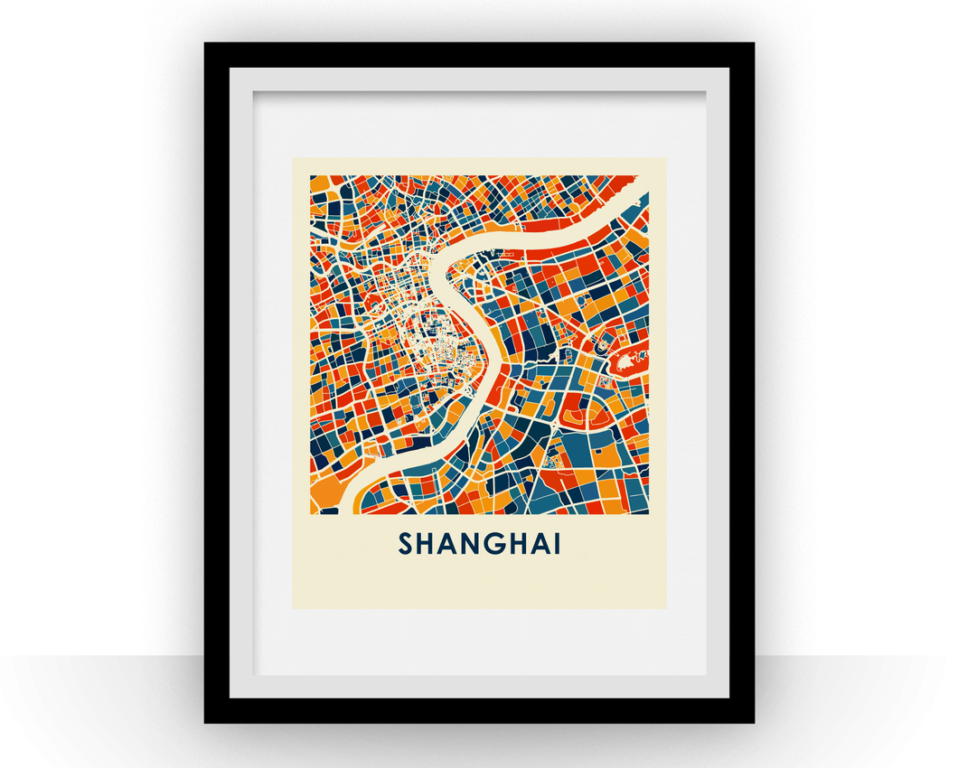 Shanghai Map Print - Full Color Map Poster