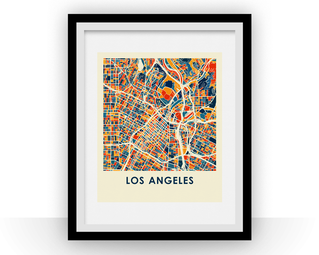 Los Angeles Map Print - Full Color Map Poster