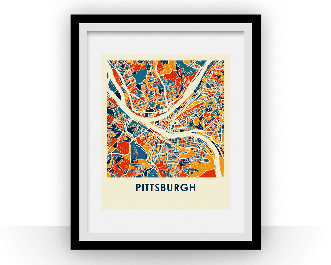Pittsburgh Map Print - Full Color Map Poster