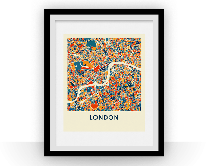 London Map Print - Full Color Map Poster