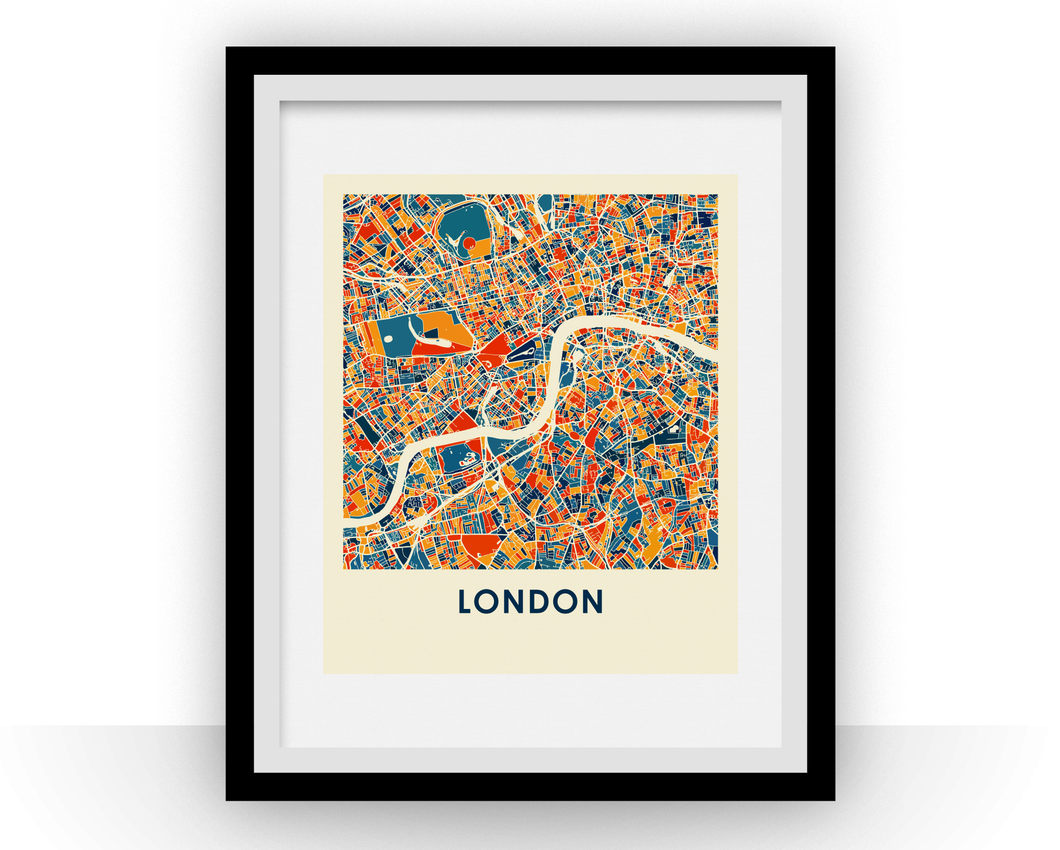 London Map Print - Full Color Map Poster