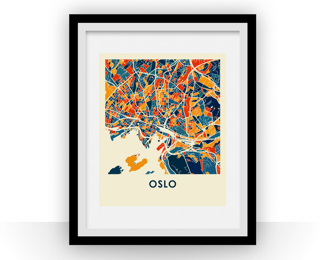 Oslo Map Print - Full Color Map Poster