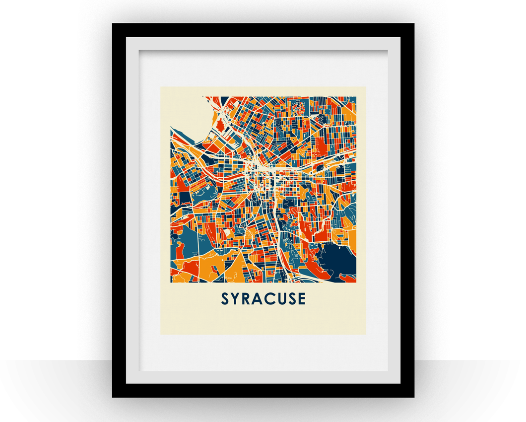 Syracuse Map Print - Full Color Map Poster