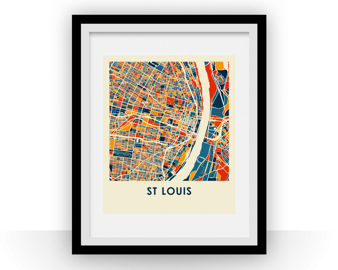 St Louis Map Print - Full Color Map Poster