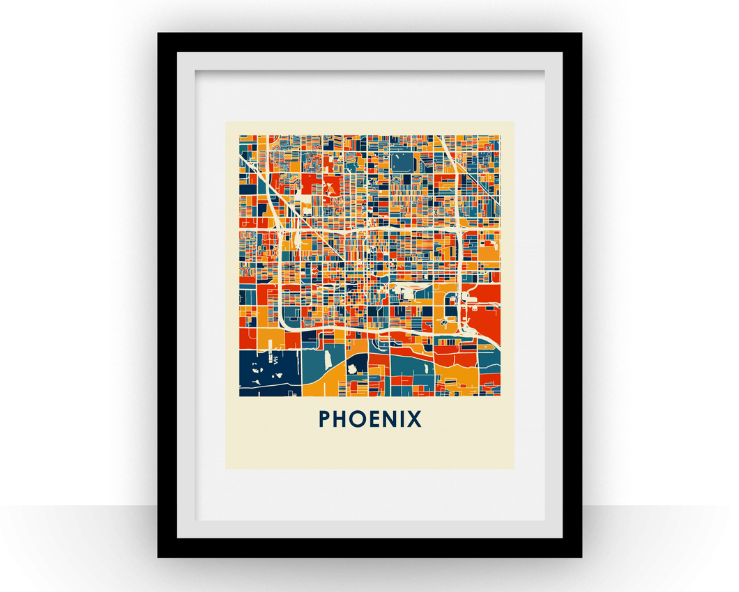 Phoenix Map Print - Full Color Map Poster
