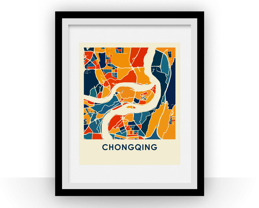 Chongqing Map Print - Full Color Map Poster