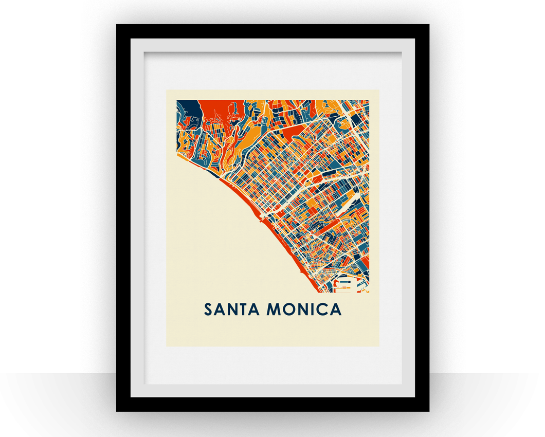 Santa Monica Map Print - Full Color Map Poster