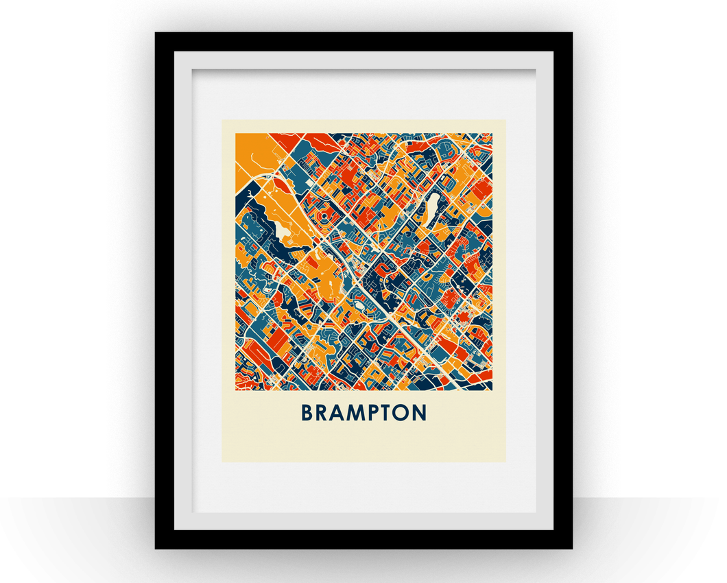 Brampton Ontario Map Print - Full Color Map Poster