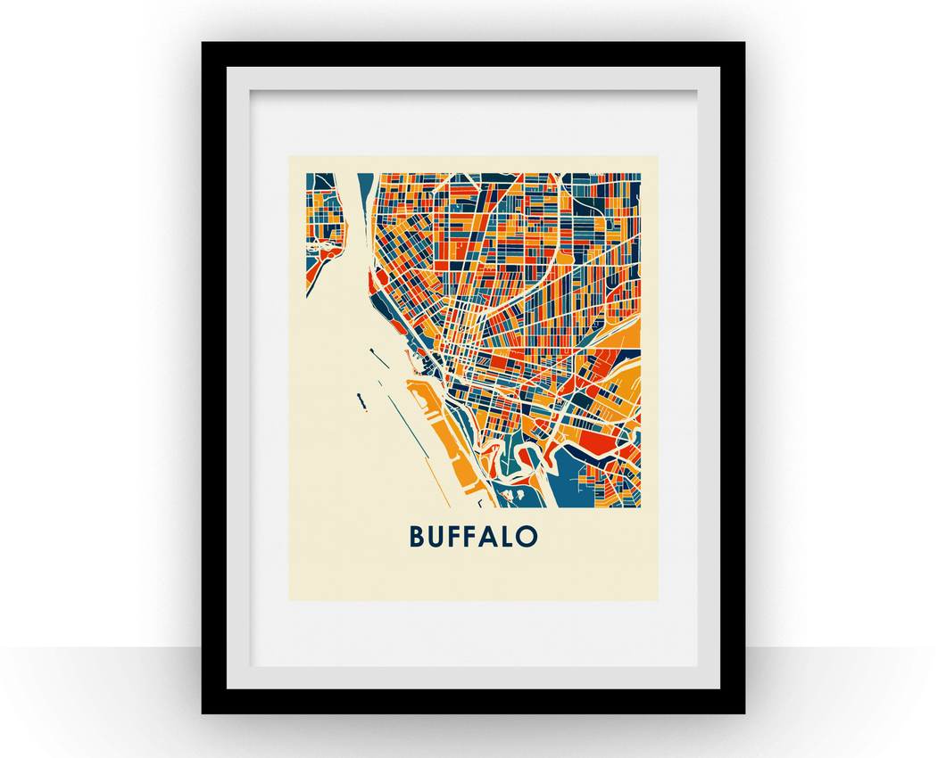 Buffalo Map Print - Full Color Map Poster