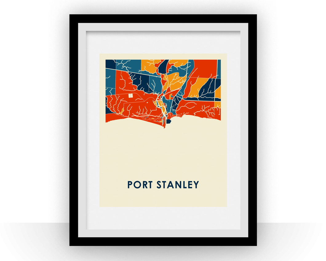 Affiche cartographique de Port Stanley ON - Style Chroma