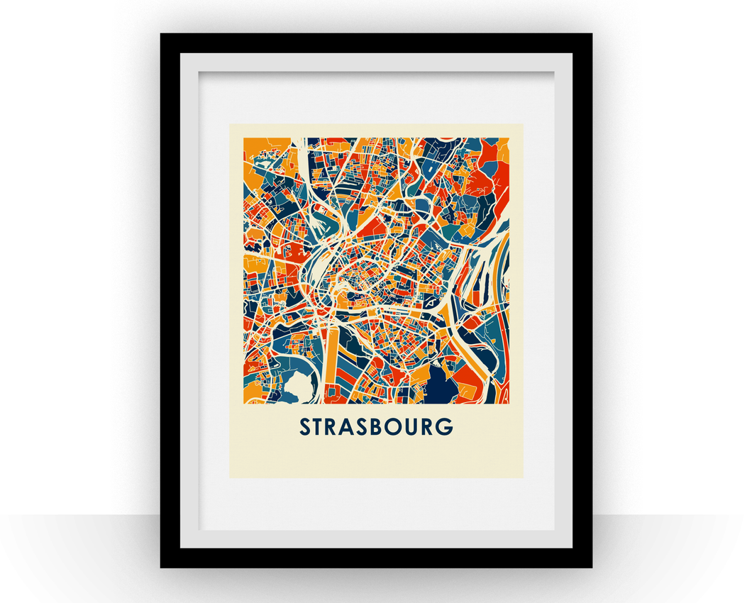 Strasbourg Map Print - Full Color Map Poster