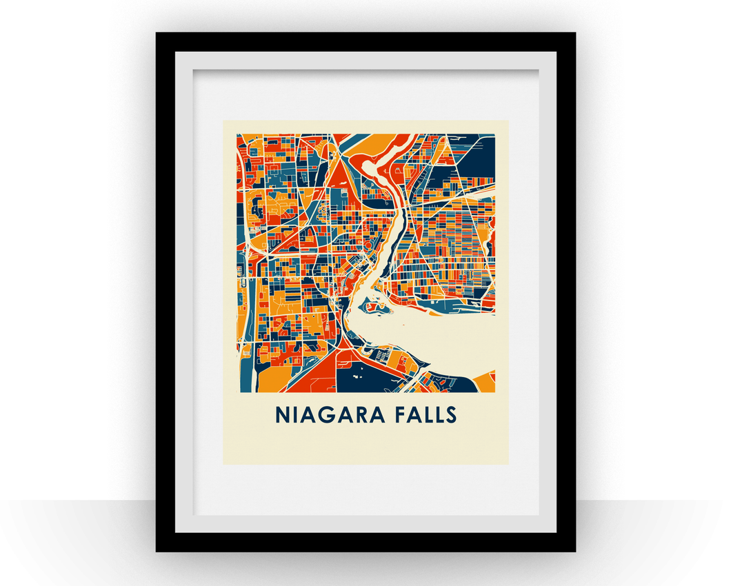 Niagara Falls Map Print - Full Color Map Poster