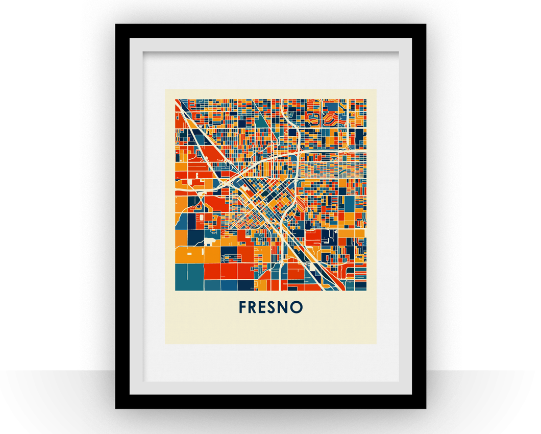 Fresno Map Print - Full Color Map Poster