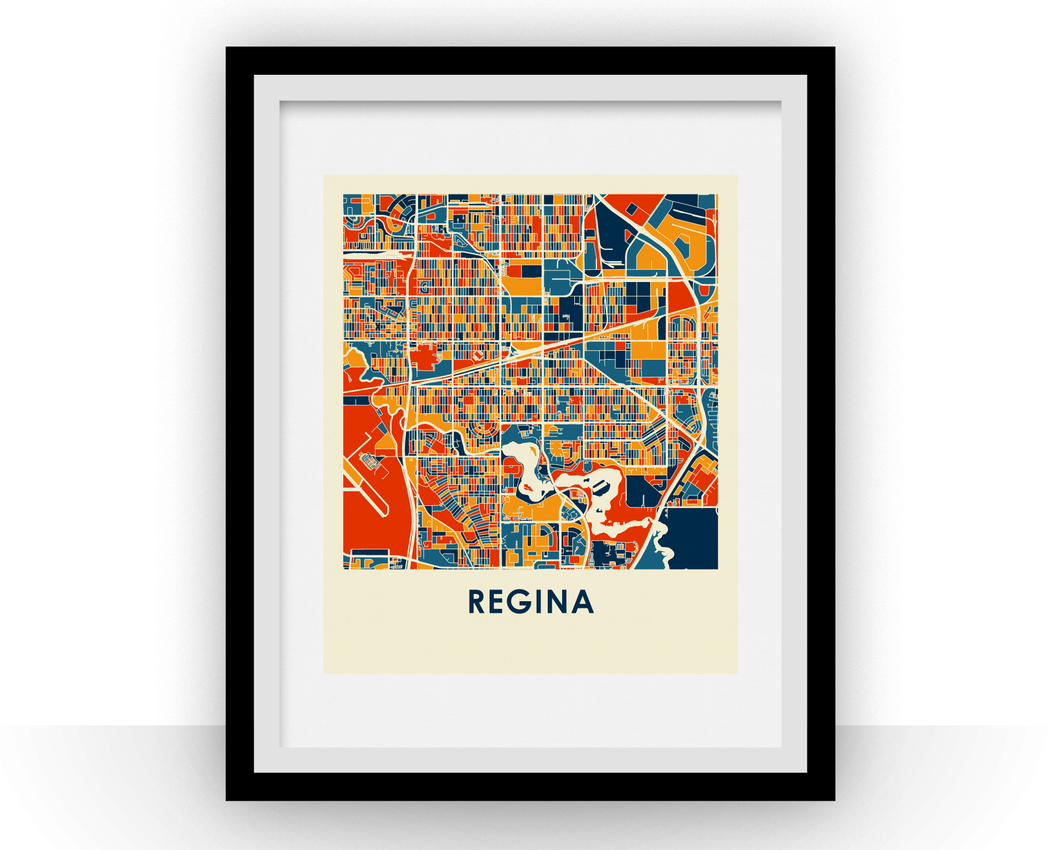 Regina Map Print - Full Color Map Poster