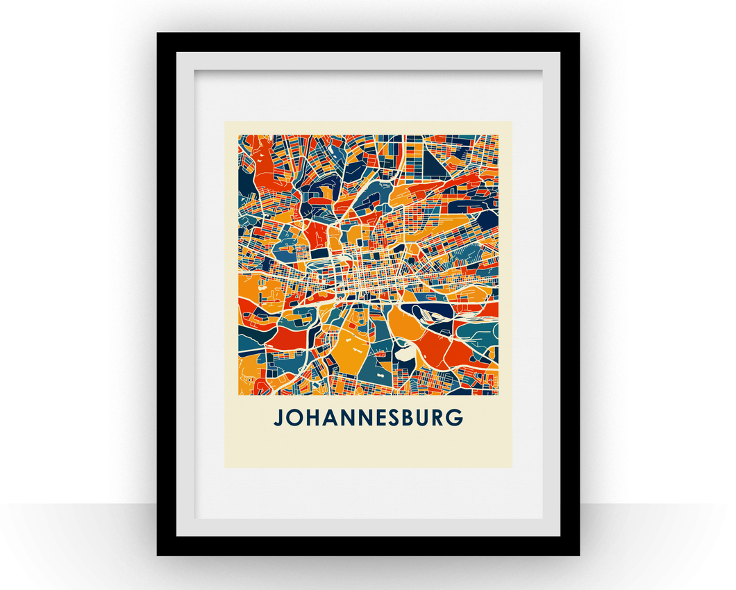 Johannesburg Map Print - Full Color Map Poster