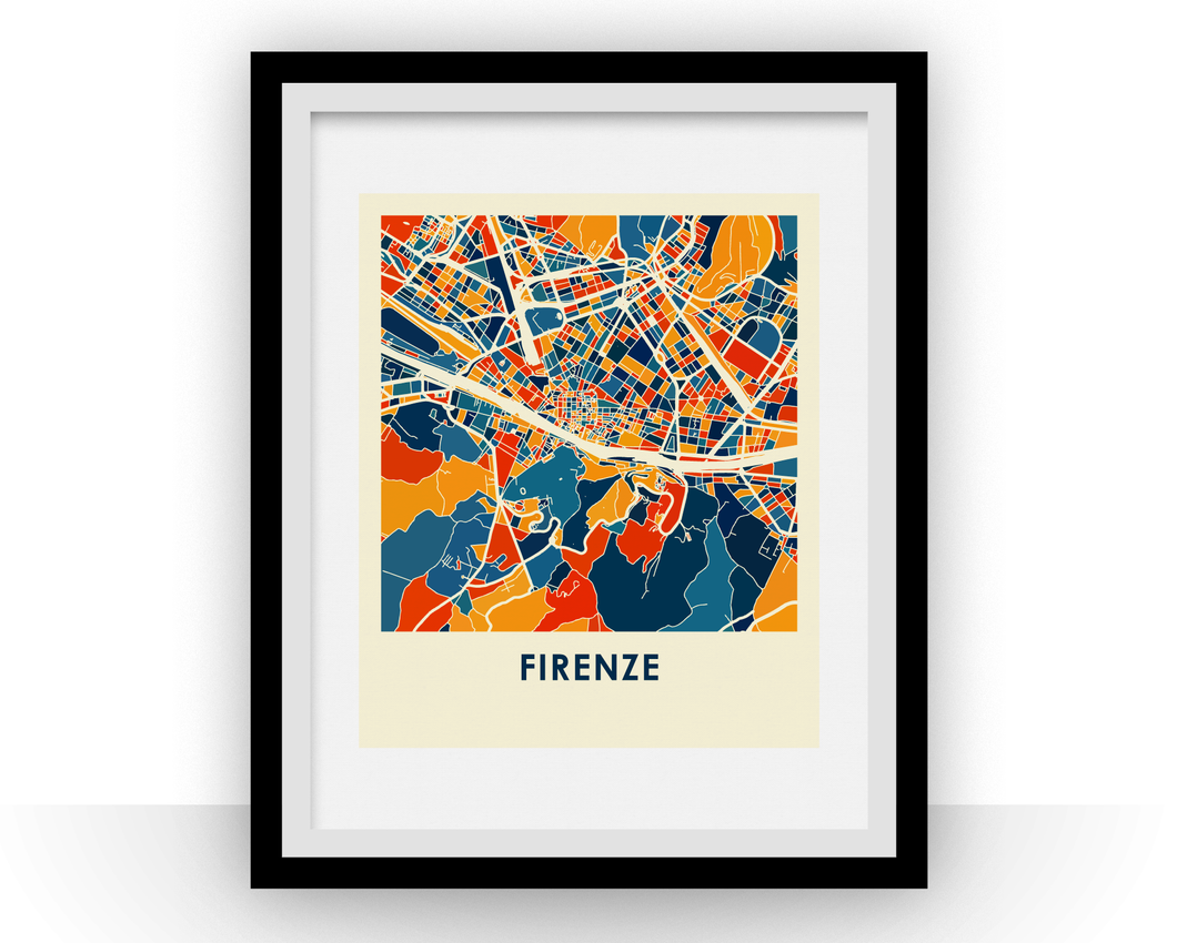 Florence Map Print - Full Color Map Poster