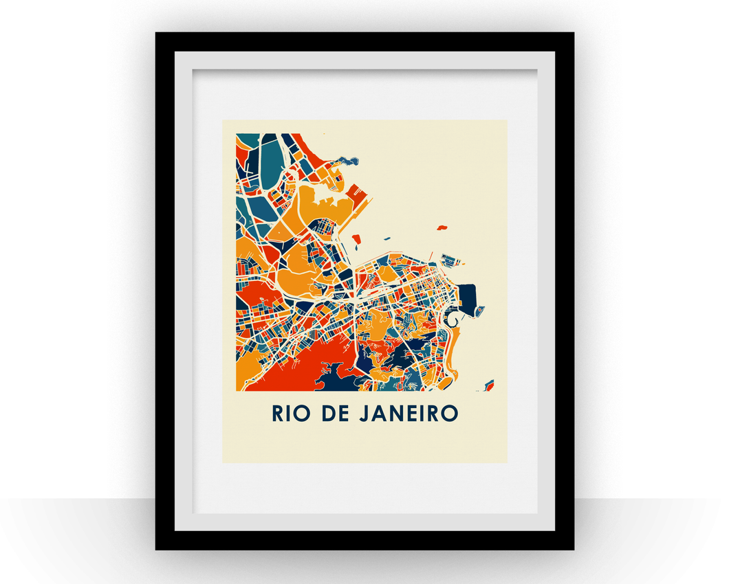 Rio de Janeiro Map Print - Full Color Map Poster