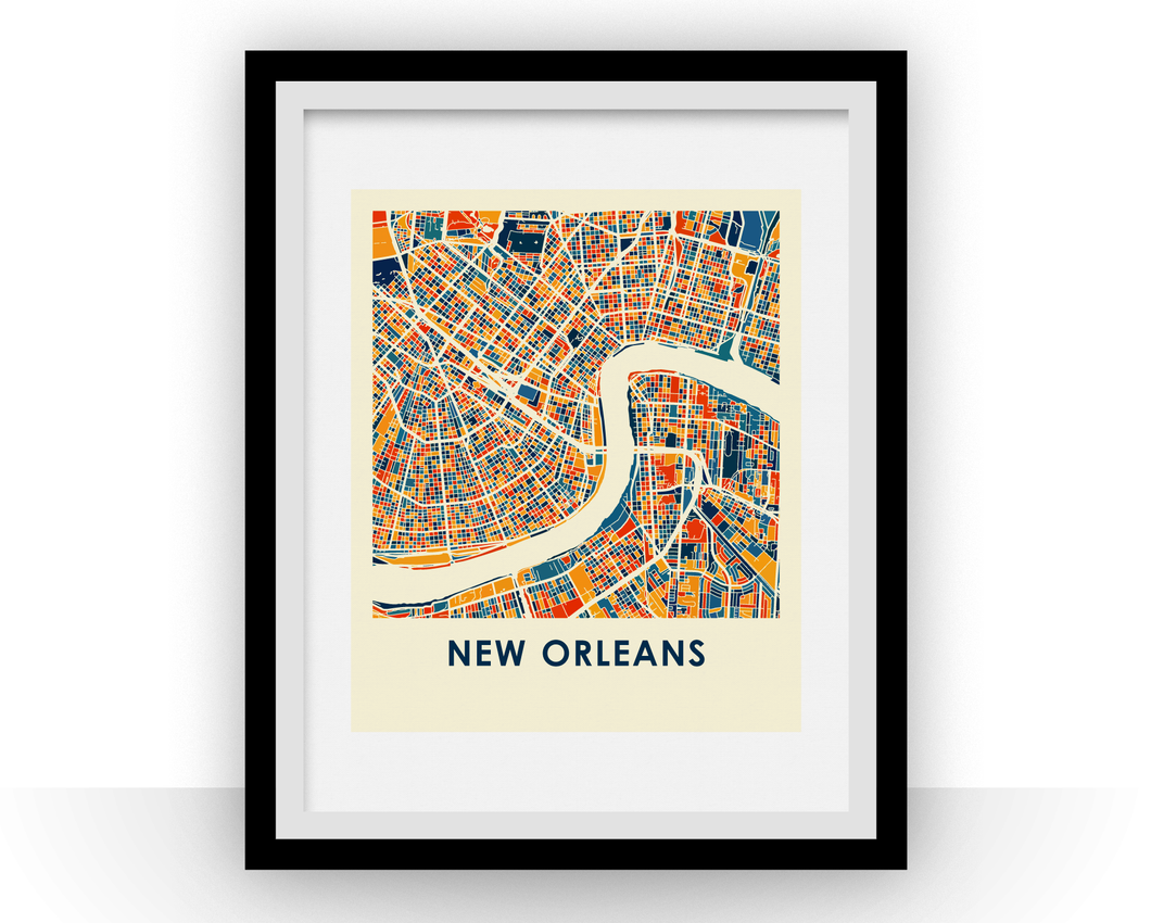 New Orleans Map Print - Full Color Map Poster