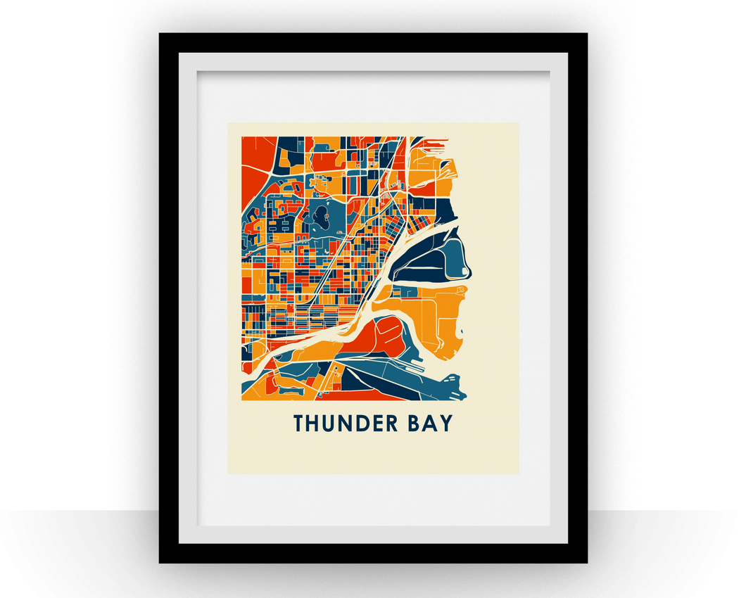 Thunder Bay Ontario Map Print - Full Color Map Poster
