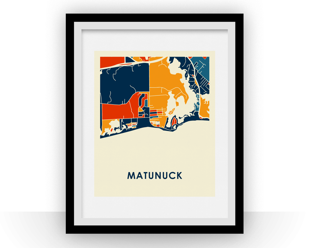 Affiche cartographique de Matunuck - Style Chroma
