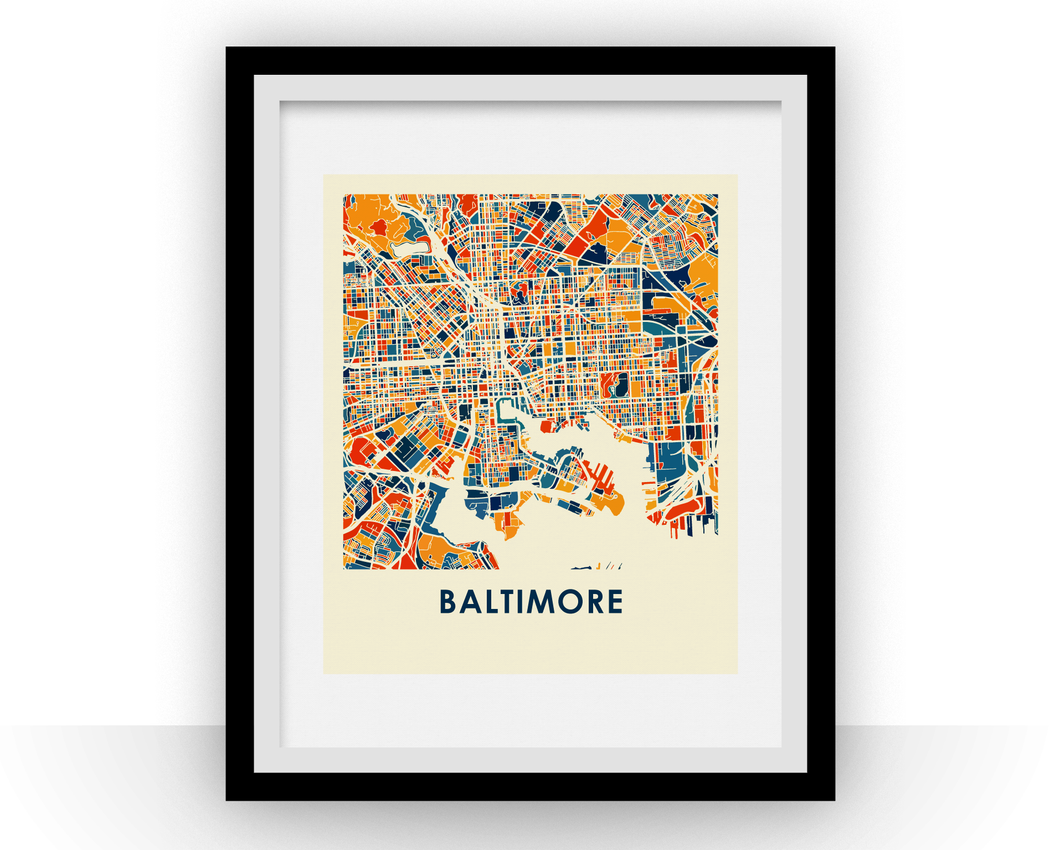 Baltimore Map Print - Full Color Map Poster
