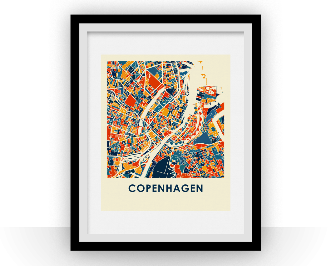 Copenhagen Map Print - Full Color Map Poster