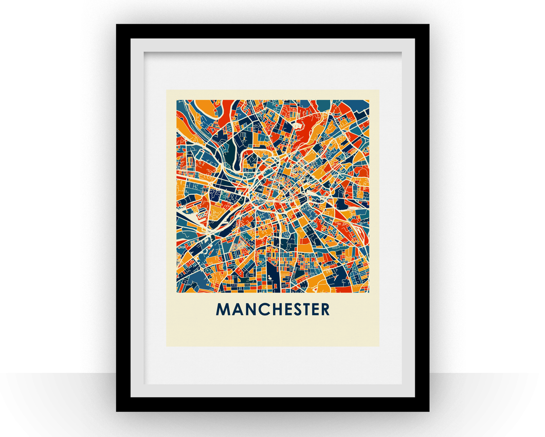 Manchester Map Print - Full Color Map Poster