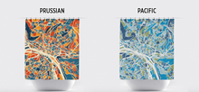Load image into Gallery viewer, Rouen Map Shower Curtain - france Shower Curtain - Chroma Series
