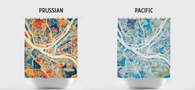 Load image into Gallery viewer, Pittsburgh Map Shower Curtain - usa Shower Curtain - Chroma Series
