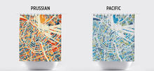 Load image into Gallery viewer, Amsterdam Map Shower Curtain - netherland Shower Curtain - Chroma Series
