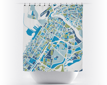 Load image into Gallery viewer, Dubai Map Shower Curtain - uae Shower Curtain - Chroma Series
