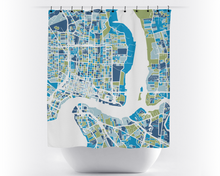 Load image into Gallery viewer, Jacksonville Map Shower Curtain - usa Shower Curtain - Chroma Series
